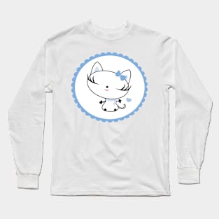 Cute kawaii kitty cat Long Sleeve T-Shirt